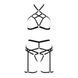 Комплект белья MORGAN SET OpenBra black S/M - Passion Exclusive: стрэпы: трусики, лиф, пояс