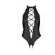 Боди из эко-кожи с имитацией шнуровки и открытым доступом Nancy Body black S/M - Passion, Черный