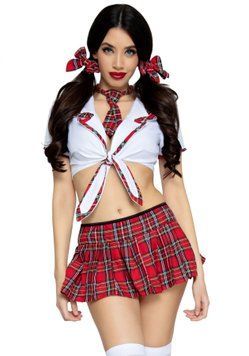 Leg Avenue Miss Prep School XS Red