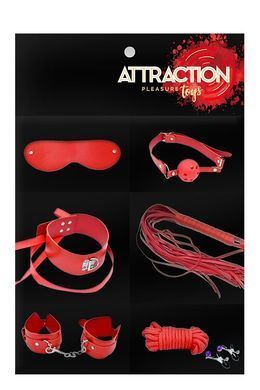 Набор MAI BDSM STARTER KIT N&ordm; 75 Red: плеть, кляп, наручники, маска, ошейник, веревка, зажимы