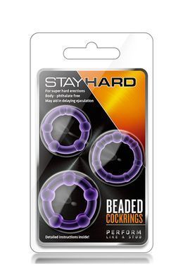 Набір ерекційних кілець Blush Stay Hard 3 шт., пурпурні