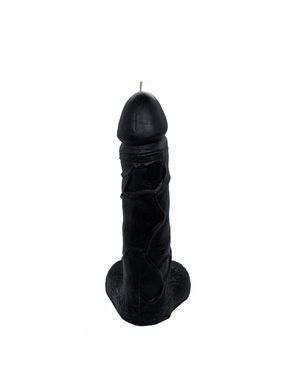 Свеча в виде члена Чистый Кайф Black size L, для возбуждающей атмосферы, Черный