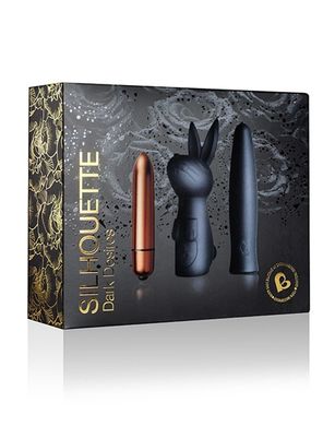 Вибронабор Rocks Off Silhouette — Dark Desires: вибропуля и две силиконовые насадки