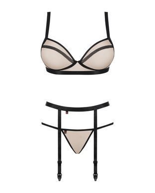 Комплект з поясом для панчох Obsessive Nudelia set L/XL