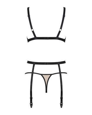 Комплект з поясом для панчох Obsessive Nudelia set L/XL