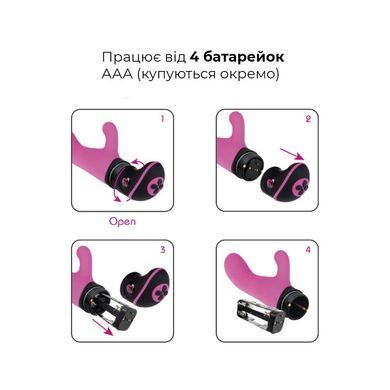 Вібратор Adrien Lastic Butch Cassidy зі змінними насадками для клітора, Рожевий