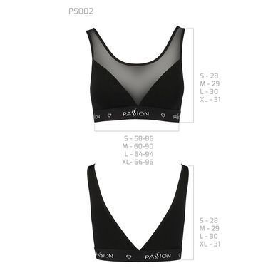 Топ с прозрачной вставкой Passion PS002 TOP black, size M
