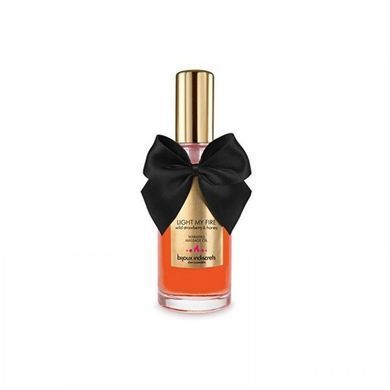 Зігріваюча масажна олія Bijoux LIGHT MY FIRE суниця та мед