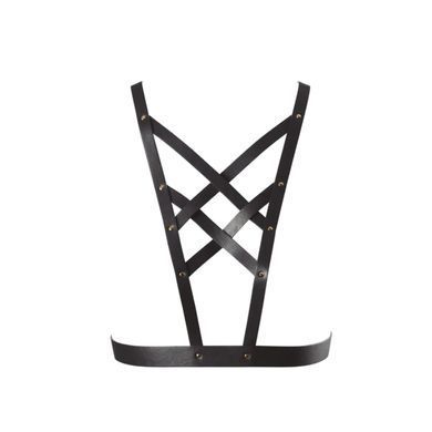Портупея з перехресним плетивом на грудях MAZE Bijoux Indiscrets чорна, OS