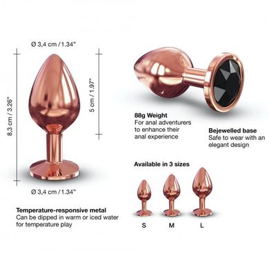 Металлическая анальная пробка с украшением в виде кристалла Dorcel - Diamond Plug Rose Gold M, Медный