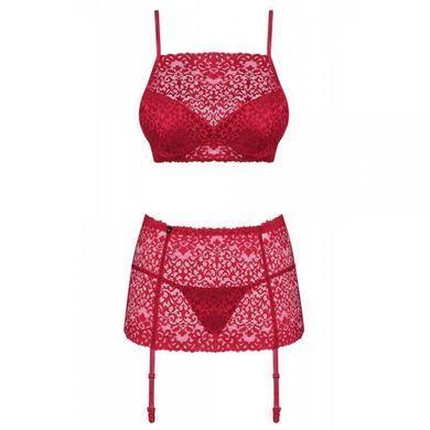 Комплект Obsessive Lividia 3 pcs set red S/M