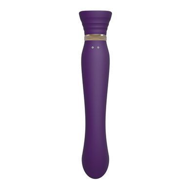 Смартвибратор 3в1 Zalo &mdash; Queen Twilight Purple, пульсирующая жемчужина и вакуум, кристалл Swarovski