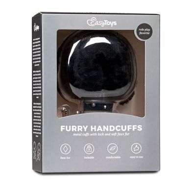 Наручники EASYTOYS Furry&nbsp;Handcuffs&nbsp;-&nbsp;Black, Черный