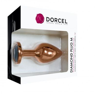 Металева анальна пробка із прикрасою у вигляді кристалу Dorcel - Diamond Plug M, Медный