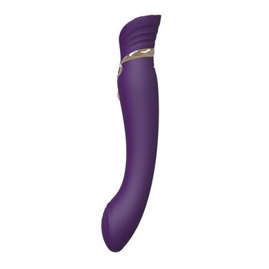 Смартвибратор 3в1 Zalo &mdash; Queen Twilight Purple, пульсирующая жемчужина и вакуум, кристалл Swarovski