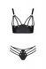 Комплект из экокожи Passion Malwia Bikini 6XL/7XL black, с люверсами и ремешками, бра, трусики