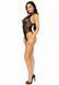 Leg Avenue Net and lace halter bodysuit OS Black