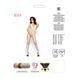 Бодістокінг Passion BS009 white, комбінезон, квітковий узор, декольте, закрите горло, Білий