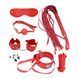 Набор MAI BDSM STARTER KIT N&ordm; 75 Red: плеть, кляп, наручники, маска, ошейник, веревка, зажимы