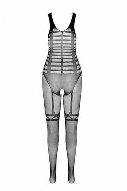 Сітчастий чорний бодістокінг-боді з симетричним малюнком Casmir CA005, Черный
