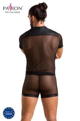 Комплект сітчастої чоловічої білизни Passion Set Michael XXL/XXXL, чорний, сорочка, боксери, заклепк