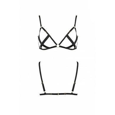 Открытый бюстгальтер-стрепы NICKY BRA black S/M - Passion Exclusive