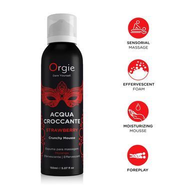Массажная пенка Orgie &ndash; Acqua Croccante Strawberry (150 мл), эффект лопающихся пузырьков