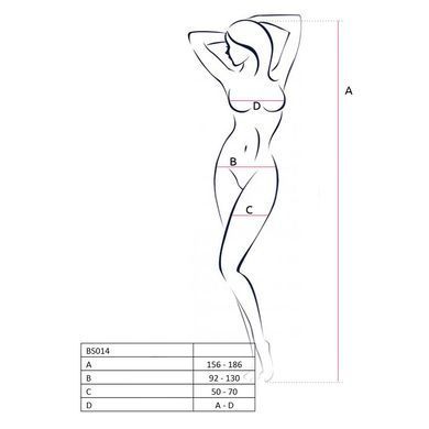 Бодістокінг Passion BS014 red, комбінезон, велика сітка, Червоний