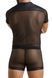 Комплект сітчастої чоловічої білизни Passion Set Michael XXL/XXXL, чорний, сорочка, боксери, заклепк