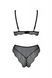 Комплект белья Passion Amberly Set 4XL/5XL black, лиф, трусики бразилиана, люрексовая нить