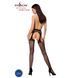 Эротические колготки-бодистокинг Passion S014 black, имитация чулок в сеточку и пояса, Черный
