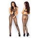 Бодистокинг Passion BS004 black, комбинезон, имитация лифа и колгот, Черный