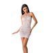 Бодистокинг Passion BS063 white, платье-сетка халтер, Білий