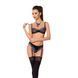 Комплект белья GISELE SET black S/M - Passion Exclusive: лиф, трусики с пажами, Черный