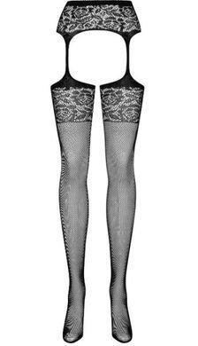 410886 панчохи з поясом S500 Garter stockings Obsessive Чорний S / M / L
