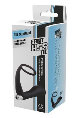 Анальная пробка с эррекционным кольцом FANTASSTIC VIBRATING ANAL PLUG WITH COCKRING BLACK