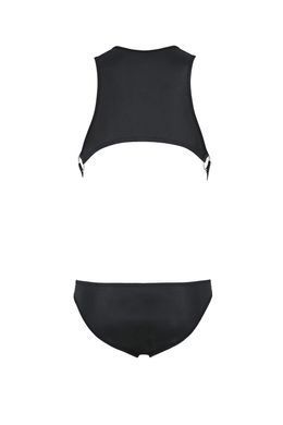 Чоловіче шкіряне боді Passion Adam XXL/XXXL, чорне, заклепки