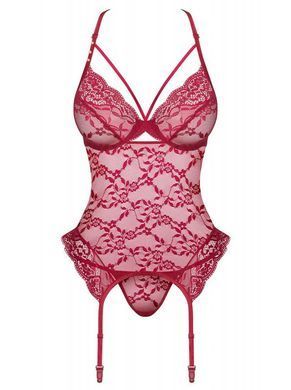Комплект Obsessive Ivetta корсет та стрінги S/M