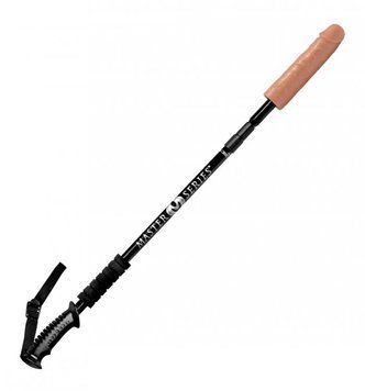 Реалістична насадка на регульованій довгій чорній рукояті Dick Stick - Dildo On Expandable Rod