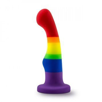 Фаллоимитатор Pride, на присоске, радужный, 13 х 2.9 см