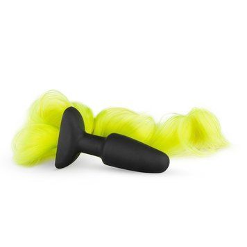 Анальна&nbsp;пробка&nbsp;з&nbsp;хвостом&nbsp;Silicone&nbsp;Butt&nbsp;Plug&nbsp;With&nbsp;Tail&nbsp;-&nbsp;Yellow