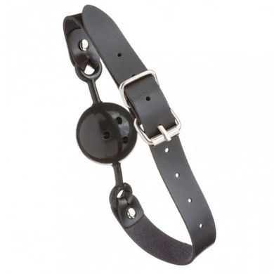 F61404 Кляп зі шкіри Loveshop Latex Comfort BREATHABLE BALL Gag BLACK