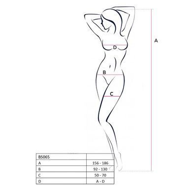 Бодистокинг Passion BS065 white, комбинезон, крупная сетка, Білий