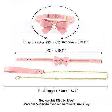 Повідець LOCKINK SEVANDA Love Heart Butterfly Leather Collar Set - Pink