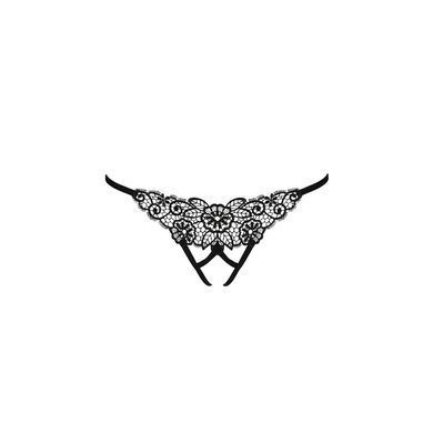 Трусики кружевные с доступом VIOLANTE THONG black S/M - Passion Exclusive, Черный