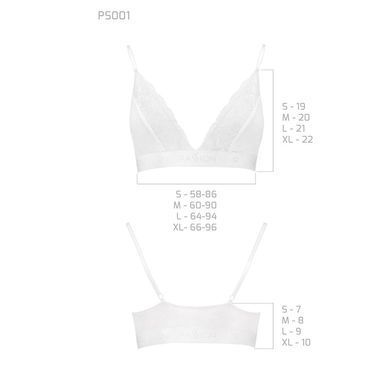 Эластичный топ с кружевом Passion PS001 TOP white, size S