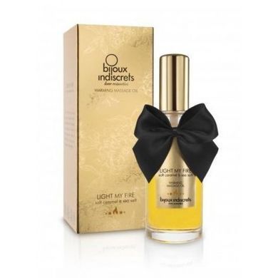 Зігріваюча масажна олія Bijoux LIGHT MY FIRE карамель та морська сіль