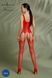 Бодистокинг Passion ECO BS007 red, с доступом, силуэтный рисунок, имитация подвязок