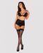 411014 Комплект з широким поясом для панчох Obsessive Blanita garter belt S/M Чорний
