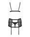 411014 Комплект з широким поясом для панчох Obsessive Blanita garter belt S/M Чорний
